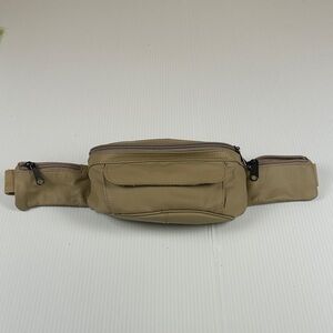 Men's Beige  genuine Leather Belt Bag